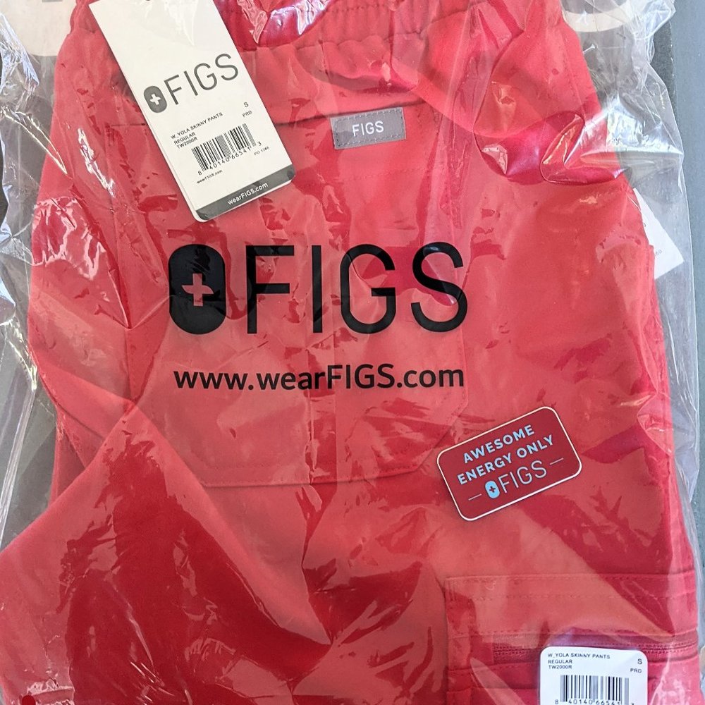 Figs Pop Red Small Yola Skinny Scrub Pant